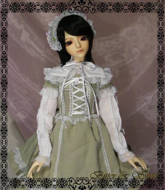 BJD Dollfie [Bitter&Sweet] Vestido Lolita vichy y blanco