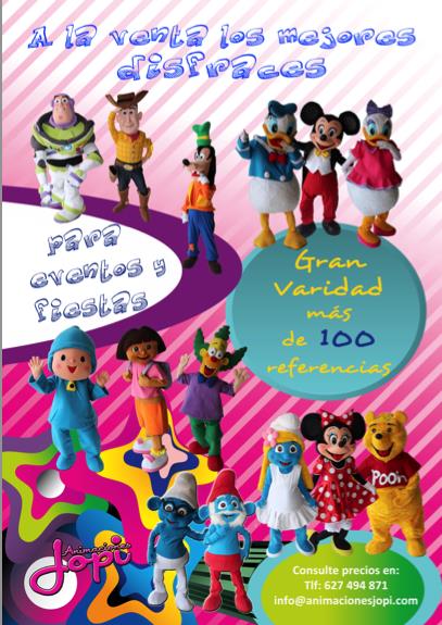 disfraces profesionales de personajes infantiles