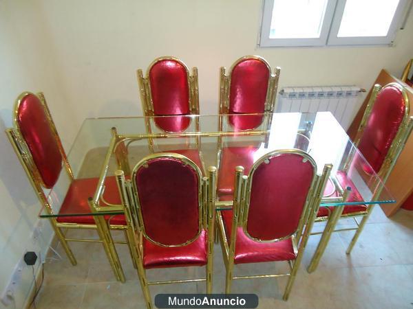 comedor cromado dorado de lujo , te lo llevo a casa