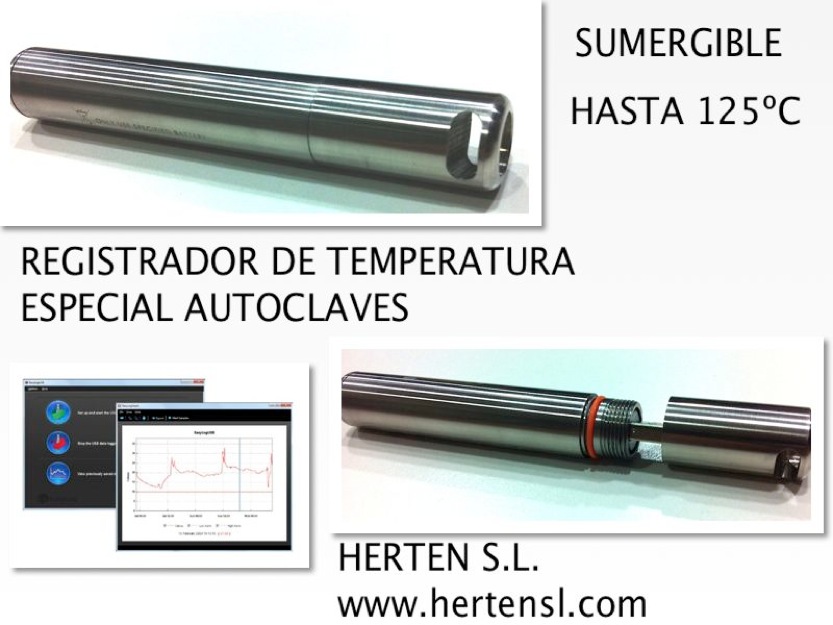 Registrador de temperatura sumergible para autoclaves (hasta 125ºC)