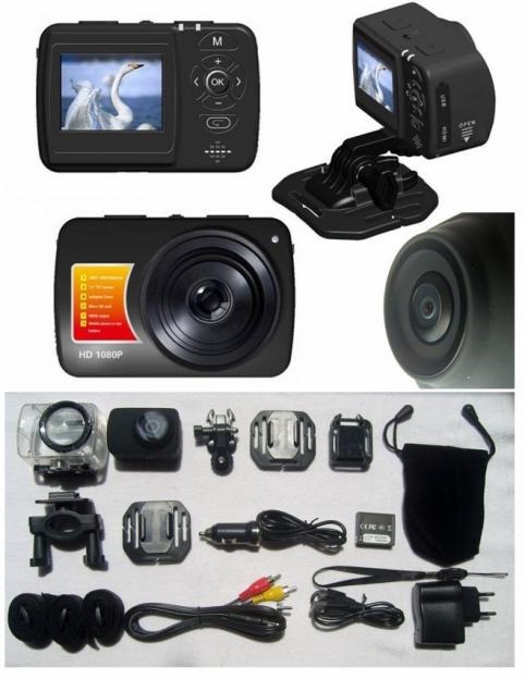 Cámara Digital deportes HD para pesca submarina o buceo 1080p HD, 8 mpx hasta 30 metros