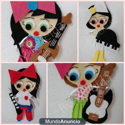 muñecas de fieltro personalizadas, maestra, cocinera, enfermera...