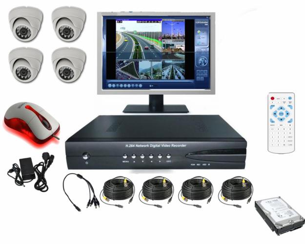 Kit de video vigilancia CCTV DVR con infrarrojos a color