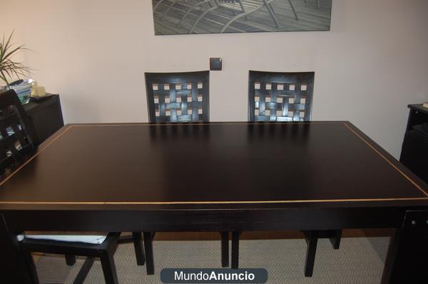 MESA COMEDOR + 6 SILLAS 1,60x90 300€