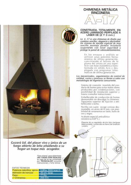 Chimenea rinconera abierta suspendida - A-17