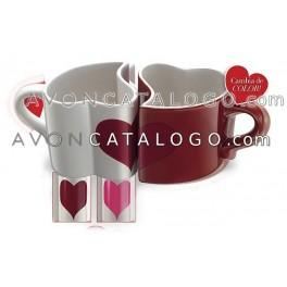 Conjunto de 2 tazas corazon