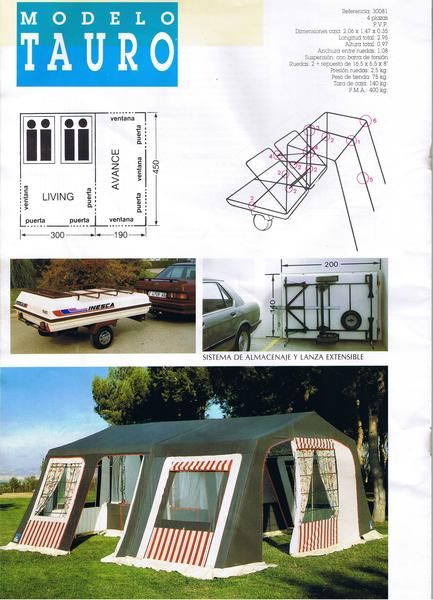 Remolque tienda Taurus rapido y facil montaje, semi-nuevo