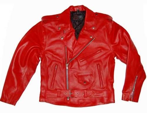 chaqueta de cuero roja