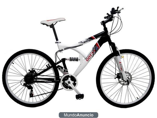 Bicicleta MTB doble suspension y frenos de disco