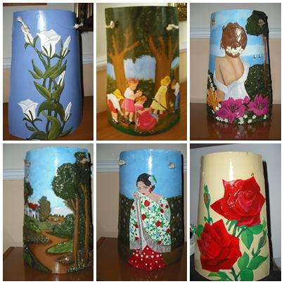 Venta de tejas decoradas hechas a mano y biznagas