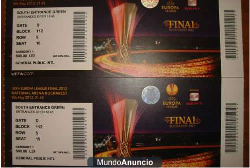 ENTRADAS FINAL EUROPA LEAGUE 2012