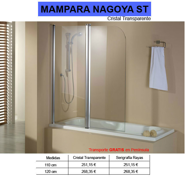 www-catalogoreina-com. Vendemos mampara de bañera Nagoya. Transporte gratis