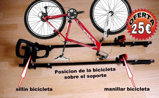 Portabicicleta para techo de coche con barras portaequipajes