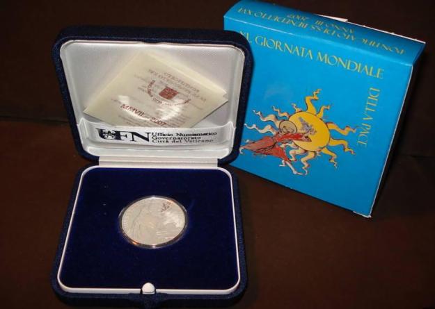 VATICAN PLATA 5 EURO 2007 BENEDICTO XVI