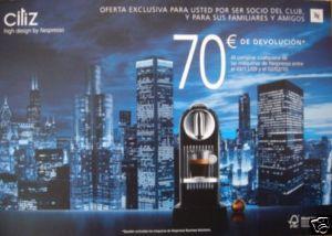 Cupon descuento de 70 euros para Nespresso