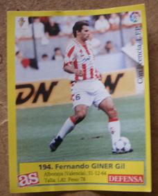 Pegatina Fernando Giner Gil. Sporting Gijon. Fútbol. Diario As