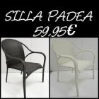 Sillón PADEA, aluminio y ratán de color chocolate o blanco hueso - mejor precio | unprecio.es