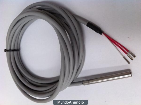 SONDA DE TEMPERATURA DE ALTA PRECISION: PT100 CLASE A CON CABLE SILICONA