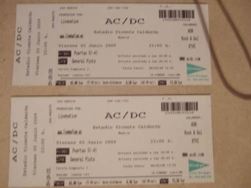 Vendo 2 lapices y regalo 2 entradas ACDC Madrid 5 Junio