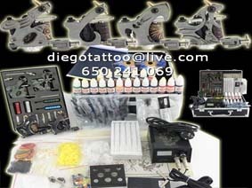 Ocasion!! kit de tatuaje con 4 maquinas y 20 colores