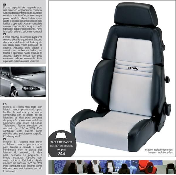 ASIENTO RECARO EXPERT S PIEL NEGRA Y PLATA