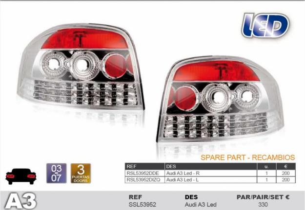 PILOTOS TIPO LED AUDI A3 (2003 AL 2007)