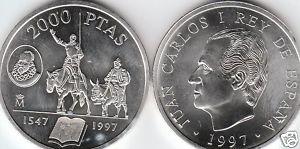 VENDO TRES MONEDAS DE PLATA ( DON QUIJOTE YSANCCHO PANZA AÑO 1997 )