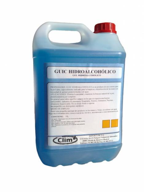 Gel Hidroalcoholico garrafa de 5 litros.