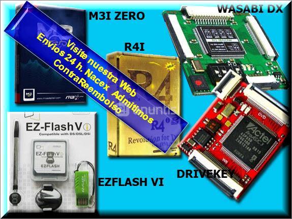 CARTUCHOS  NINTENDO DSI XL,DSI R4I,ACEKARD,M3I ZERO,EZFLASH Y CHIPS WII