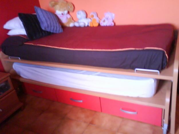 cama doble  con cajones