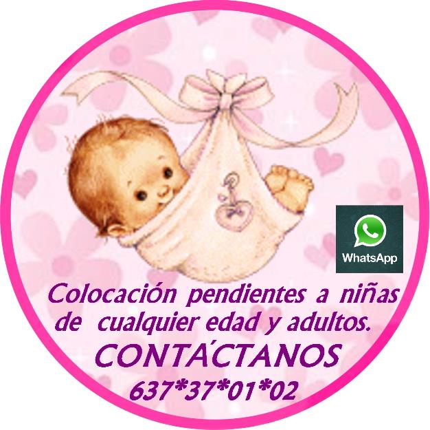 Colocación pedientes a niñas.pendientes primera puesta. jerez. domiclios.