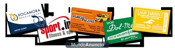 Tarjetas de visita en PVC