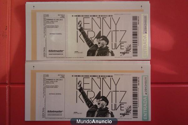 VENDO 2 ENTRADAS PARA CONCIERTO DE LENNY KRAVITZ