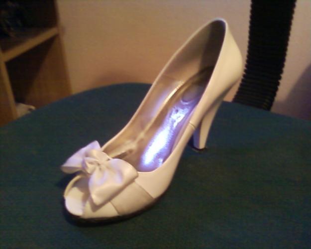 Zapatos Tacon Blancos