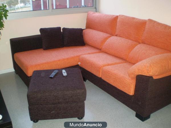 Sofa chaise lounge+pouf