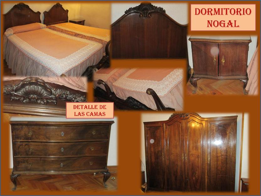 Dormitorio antiguo nogal labrado