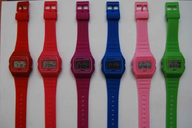 RELOJES DE COLORES COMO CASIO -F91 W RETRO