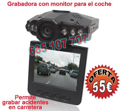 Camara color grabadora para vehiculo coche con monitor en color