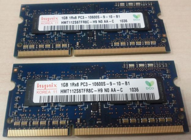 Memoria RAM 2x1Gb 1333 Mhz Hynix