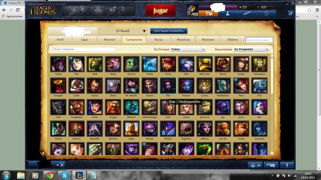 V-cuenta de League Of Legends (LOL)