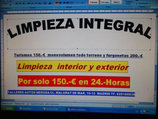 Limpieza integral de su coche por solo 150.-€ en 24 horas