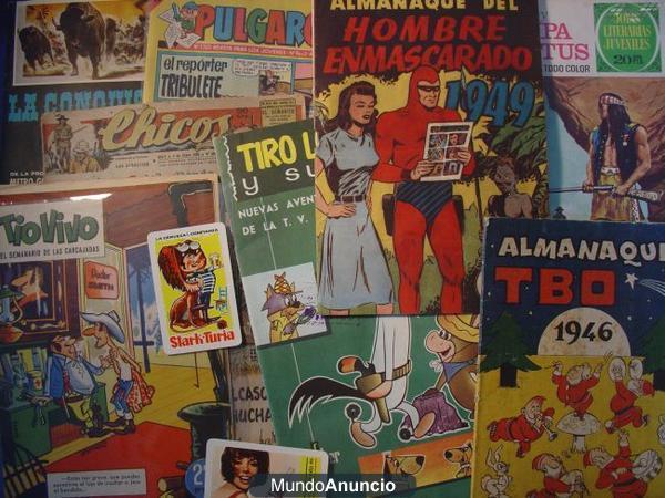 Tebeos antiguos,comics Superheroes,Manga,albumes de cromos,libros,postales,monedas calendarios etc..compro