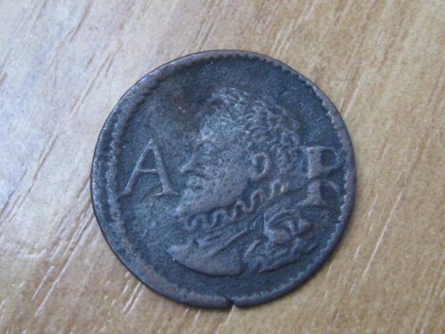 Moneda de felipe iii, año 1613, acuñada en barcelona.