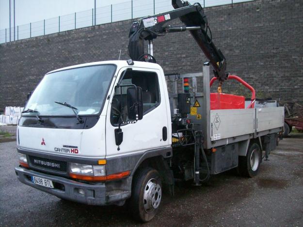 Mitsubishi canter pluma grua cesta portaoperarios