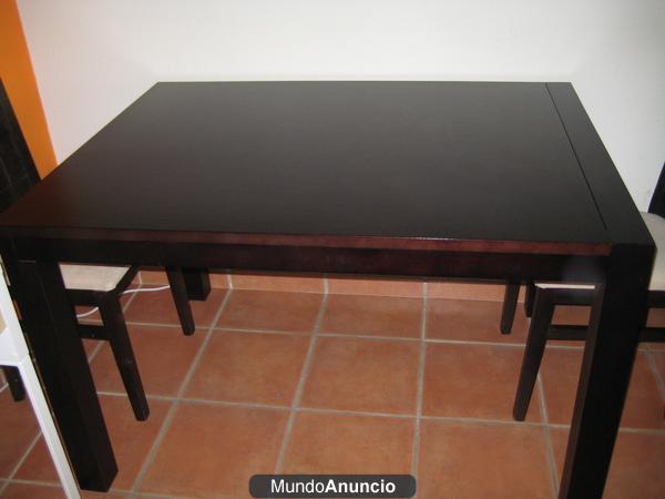 MESA COMEDOR EXTENSIBLE + 4 SILLAS