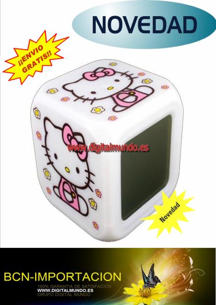 NUEVO RELOJ HELLO KITTY CAVIA DE COLOR 7 DIFERENTES DIGITAL ALARMA