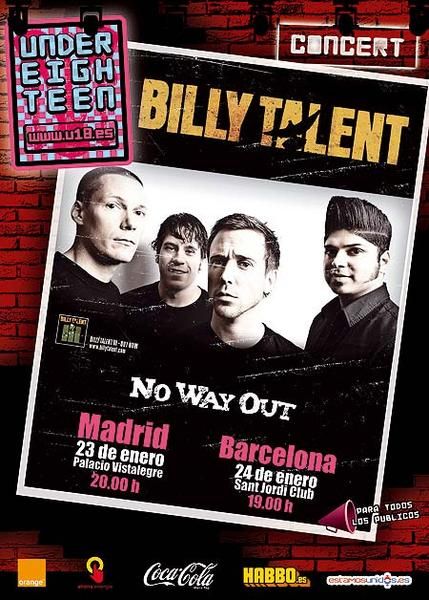 Vendo entradas concierto Billy Talent+No Way Out+Sight And sounds