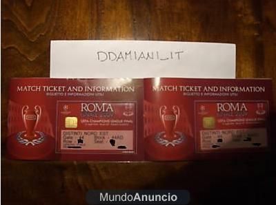 2 UEFA Champions League Final Tickets 2009 Rome