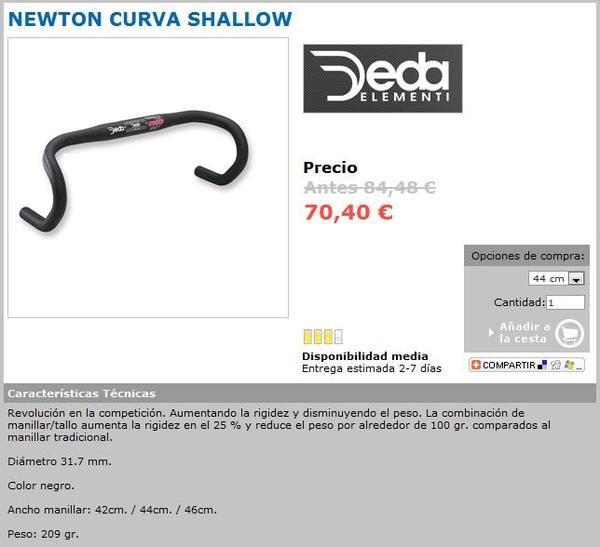 Manillar Carretera Deda Newton Shallow