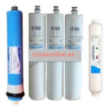Pack 4 filtros osmosis inversa+postfiltr